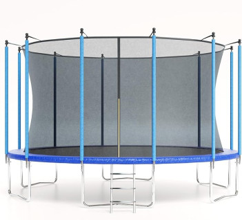 10FT 12FT 14FT 16FT Trampoline with Safety Enclosure & Ladder - Recreational Trampolines for Kids/Adults, ASTM Certified Outdoor Bounce (Multiple Sizes)​