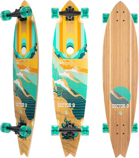 Sector 9 Longboard Complete Offshore Baja Bamboo Swallow Tail 9.35