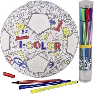 Franklin Sports iColor Kids Mini Football or Soccer Ball- Custom Color Youth Junior Ball with Markers Included - Design Your Own Football or Soccer Ball for Kids + Toddlers