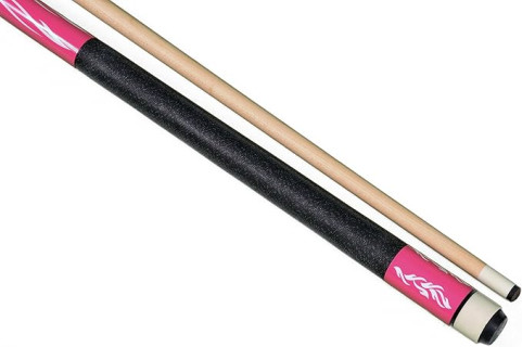 ISZY Billiards 2 Piece 58inch Hardwood Maple Pool Cue Billiard Stick with Steel Joint, Pink, 18-21oz