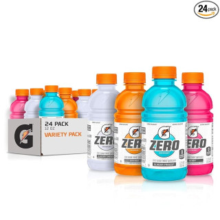 Gatorade Zero Sugar Thirst Quencher, Glacier Cherry Variety Pack, 12 Fl Oz (Pack of 24)