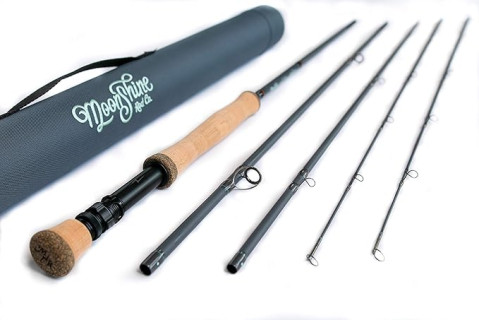 Moonshine Rod Company Fly Fishing Rod with Carrying Case and Extra Rod Tip Section