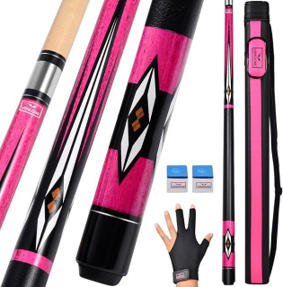 Pool Cue Stick,Pro Cue with Hard Case,Pool Sticks for Adults,Womens Pool Cue,Pool Cues for Men,58inch 18-19oz Billiard Stick Pool Cue Set,Pink/Orange/Green
