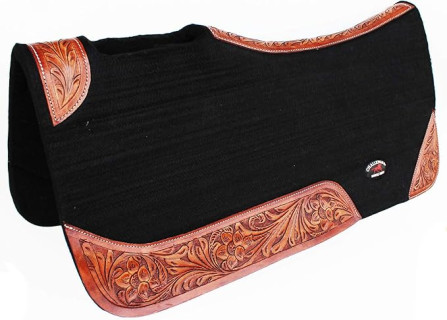 CHALLENGER Horse Saddle PAD Western Contoured Wool Felt Moisture Wicking Saddle Pad 39177
