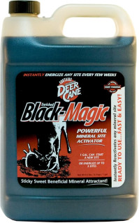 Evolved HABITATS Deer Cane Black Magic Liquid Mineral Deer Attractant - Fast & Easy to Use All Year-Round Mineral Food Supplement with Natural Molasses Flavors - Mineral Site Activator