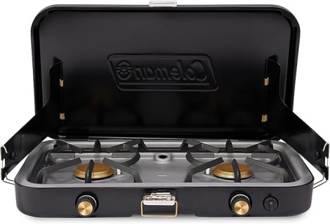Coleman 1900 Collection 3-in-1 Propane Camping Stove with Matchless Lighting, Cast Iron Griddle & Grill Grates. Perfect for Camping, Tailgating, Grilling & More with 24,000 BTUs Power