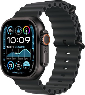 Apple Watch Ultra 2 [GPS + Cellular 49mm] Smartwatch, Sport Watch with Black Titanium Case with Black Ocean Band. Fitness Tracker, Precision GPS, Action Button, Extra-Long Battery Life