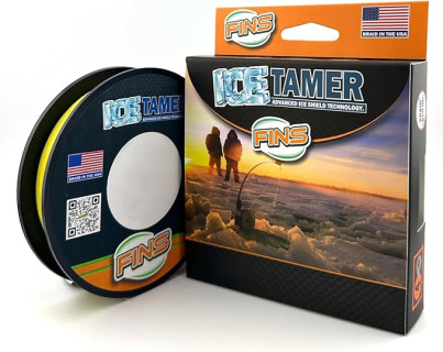 Icetamer Ice Fishing Braid - USA Made - Zero Water Absorption, Sub-Zero Performance, No Icing Issues, High Knot-Strength, Micro Diameter, Round Profile - Yellow - 8 lb - 50 Yds