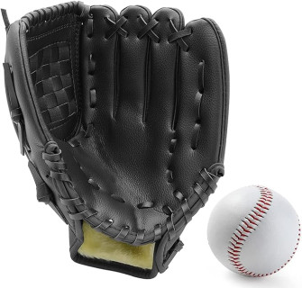 Baseball Glove,Baseball Softball Mitt with Ball for Kids Youth Adults Training and Beginner,Right Hand Throw,Left Hand Glove