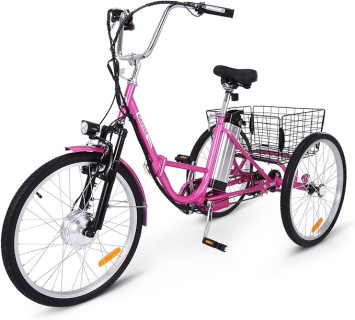Garvee Electric Trike for Adults, 7 Speed Folding Electric Tricycle, 24