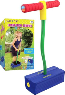 Click N' Play Foam Pogo Jumper for Kids, Fun and Safe Pogo Stick for Toddlers, Durable Foam and Bungee Jumper for Kids Ages 3 and up, Supports up to 250lbs