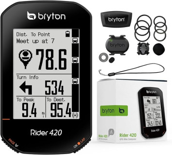 Bryton Rider 420 Wireless GPS Bike/Cycling Computer. Compatible with Bike Radar, 35hrs Long Battery Life, Navigation with Turn-by Turn Follow Track. Bluetooth ANT Bicycle Computer