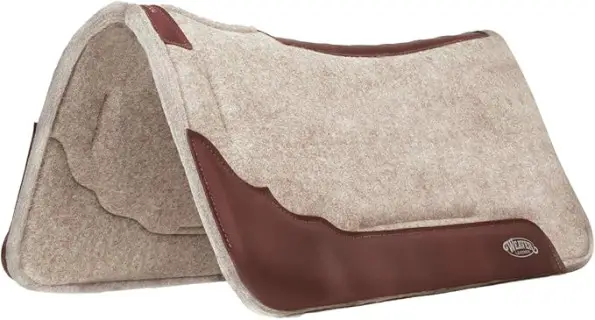 Weaver Leather Synergy Contoured Wool Blend Felt Performance Saddle Pad, Tan, 33