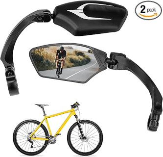 KEMIMOTO Bike Mirror with Wider Angle 360 Rotate Adjustable HD Rearview Mirrors for Handlebars Bike Bicycle