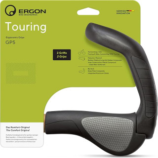 Ergon GP5 Ergonomic Lock-On Grips – Extended Bar Ends for MTB, Touring, Commuter & E-Bike Comfort and Control