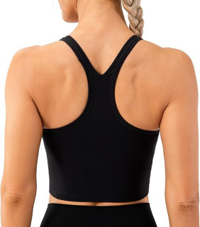 Lavento Women's Racerback Sports Bras Yoga Crop Top with Built in Bra