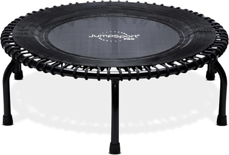 JumpSport 350 PRO Indoor Heavy Duty Fitness Trampoline, 39-inch | 36 Premium EnduroLast 4 Elastic Cords | Customized Bounce with 7 Settings | 300 lb Wt. Rating | 60-Day Free Trial to 350+ Videos