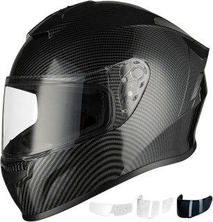 Favoto Full Face Motorcycle Helmet - Dual Visor, Anti-Fog Film Included, DOT Approved Adult Dirt Bike Helmet for Men Women