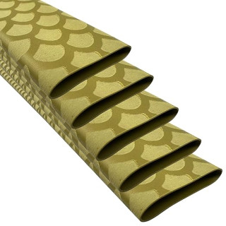 5 Pack(L3.3 ft*5) Heat Shrink Tubing for Fishing Rods, Fish Scale Pattern Fishing Rod Grip Heat Shrink Wrap (φ45mm, Brown Gold)