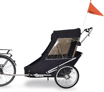 Special Needs Large Bicycle Trailer - Includes Stroller Kit and Jogger Kit: Accommodates People up to 64in. tall/125lbs, Includes Safety Harness, 2 Bicycle hitches, Safety Flag, and Screens