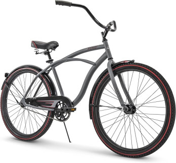 Huffy Cruiser Bike, Fairmont or Woodhaven Model, 20/24/26 Inch Sizes, Perfect for Casual Rides, Ergonomic Upright Design, Fenders Prevent Spray, Rear Rack and Basket Available, Simple Coaster Brakes