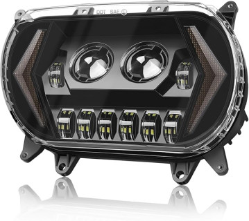 120W Road Glide Led Headlight Super Bright Front Headlamp High Low Beam w/Turn Signal Light DRL Fit for 2015-2023 Harley Touring Road Glide FLTR Models 2024 FLTRK FLTRT