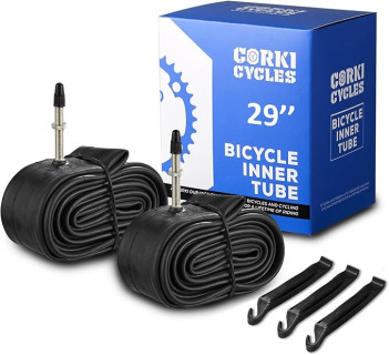 Corki Cycles 29 Inch Mountain Bike Tire Tube 29 x 1.75 1.95 2.0 2.1 2.125 2.2 2.25 2.3 2.35 2.4 Presta Valve 48mm Schrader Valve 32mm Butyl Rubber 29 MTB Bicycle Inner Tube 2-Pack