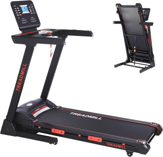 Treadmill with Auto Incline,Running Machine with Heart Sensor,3.5 HP Quiet Brushless,8.7 MPH, Shuttle Buttons,48 * 18in Running Area,Folding Treadmill for Home Office Indoor Cardio Exercise