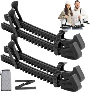 Hikeen Ice Skate Guards with Shoulder Straps,Enhanced Stability Ice Skate Blade Guards,Non-Slip Hockey Skate Blade Protector for Adult and Kids