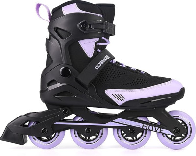 Inline Skate Women Men - COSMOID Move Professional Roller Skates Blades Adult Male Female, Indoor Outdoor and Fitness Black&Purple,Size 5-12
