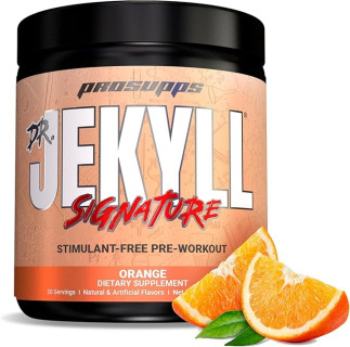 PROSUPPS Dr. Jekyll Signature Pre Workout Powder with Creatine - Stim-Free Preworkout Supports Muscle Volume & Endurance - Caffeine-Free Gym & Fitness Supplements (Orange, 30 Servings)