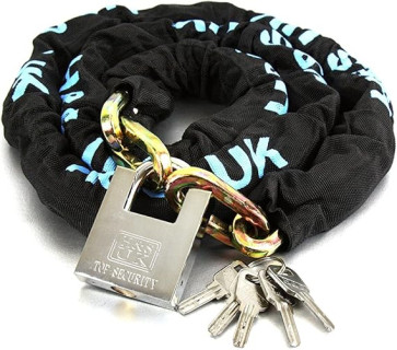 H&S Heavy Duty Bike Chain Lock - 10mm x 2m - Anti Theft Motorcycle and Bicycle Security Chain and Padlock with 5 Key Set