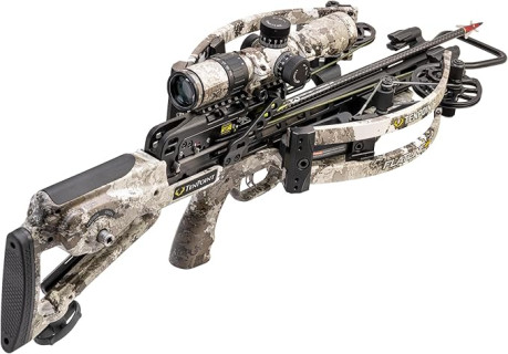 TenPoint Flatline 460 Crossbow - 460 FPS - Fastest Compact Crossbow on The Market - Includes 100-Yard EVO-X Marksman Elite Scope, ACUslide Cocking & De-Cocking System & 6 EVO-X 16 Carbon Arrows