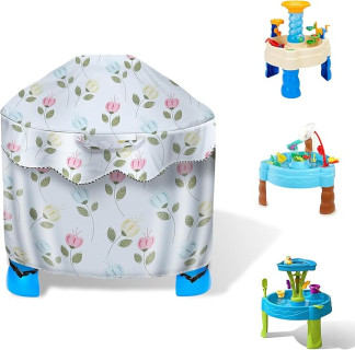 Kids Water Table Cover Fit Little Tikes Fish 'n Splash Water Table, Waterproof Dust Proof Outdoor Toys -Cover only (Flowers, 34