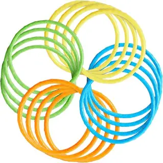BLUE PANDA 12 Pack Pool Rings for Kids Diving, Under Water Swim Dive Rings, Multicolored Summer Sinking Pool Toys (6 in)