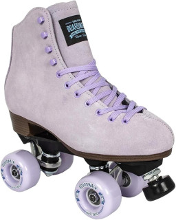 Sure-Grip Boardwalk Unisex Outdoor Roller Skates - Retro Boots with Suede Leather & Rubber - ABEC 3 Bearings & Aluminum Trucks - Boardwalk 82A Outdoor Wheels