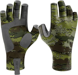 Riverruns UPF 50+ Fingerless Fishing Gloves UV Protection Fishing Sun Gloves for Men and Women Fishing, Boating, Kayaking, Hiking, Running, Cycling and Driving