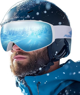 Ski&Snowboard Goggles with Magnetic and Frameless Interchangeable lens,Wide Vision/UV Protection,for Men Women Youth