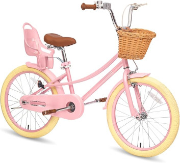 Glaf Girls Bike for 2-12 Years Old 12 14 16 20 Inch Toddlers and Kids Bike with Training Wheels & Doll Seat Girls Boys Bicycle,Adjustable Seat,Bell,Adjustable Seat and Handlebar
