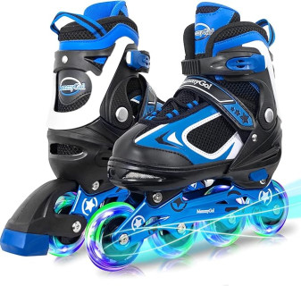 MammyGol Adjustable Inline Skates for Kids Boys Girls Youth with Light up Wheels