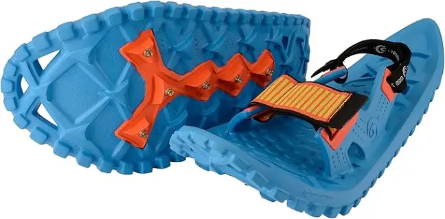 Crescent Moon Lightweight Youth Foam Snowshoes, Perfect Kid Snowshoes for Snowshoeing, Toddler and Kids Snow Shoes with Secure Hook & Loop Bindings, Rocker Cloud Deck and Ice Spikes