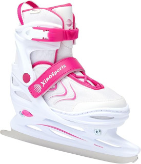 Xino Sports Adjustable Ice Skates - for Girls and Boys, Two Awesome Colors - Blue and Pink, Soft Padding and Reinforced Ankle Support, Fun to Skate!…