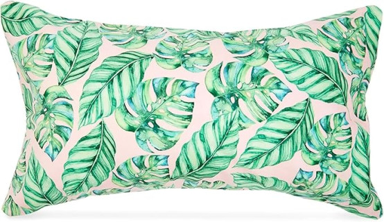 BLUE PANDA Inflatable Beach Pillow for Pools Travel Vacations, Tropical Leaves