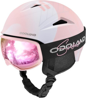 Odoland Snowboard Helmet, Ski Helmet with Ski Goggles for Adults, Durable PC Shell & EPS Foam, Safety Snow Helmets Goggles for Men Women Youth