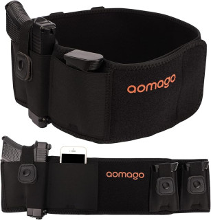 Belly Band Holster for Men Women - Gun Holster for Comfortable Carry Fits Glock, Smith Wesson, Taurus, Ruger, and More-Breathable Neoprene Waistband Holster for Most Pistols and Revolvers