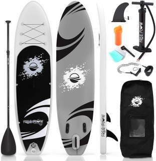 SereneLife Inflatable Stand Up Paddle Board with Premium SUP Accessories – Wide Stable Design with Non-Slip EVA Deck Pad for Adults and Youth of All Skill Levels, 350 lbs Capacity