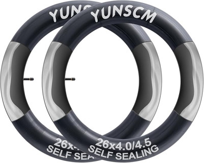 2-PCS 26x4.0 Self Sealing E-Bike Tubes 26X4.0/4.5 AV32mm Super Automatic Repair, Puncture Resistant Compatible with 26 x 4.0 26x4.50 Heavy Duty Fat Electric Bicycle Tire Tubes Schrader Valve