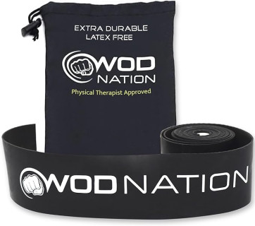 WOD Nation Muscle Floss Bands for Muscle Compression, Tack, Recovery, Mobility, and Muscles Sore Relieve - Black Compression Floss Band