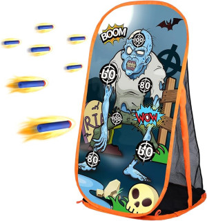 Quanquer Toy Foam Blasters Shooting Practice Target Compatible with Nerf Toy Blasters - Zombie Shooting Target Game with Net - Ideal Shooting Games Toy Gift for Boys Girls Indoor Outdoor Activity