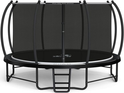 BCAN 8FT 10FT 12FT 14FT 15FT 16FT Recreational Trampoline with Enclosure for Kids Adults, ASTM Approved, Outdoor Trampolines with Ladder for Kids